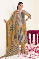 Load image into Gallery viewer, Brown Pure Moga Silk Digital Print Casual Salwar Suit
