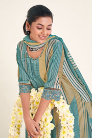 Sky Blue Pure Moga Silk Digital Print Casual Suit