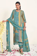 Load image into Gallery viewer, Sky Blue Pure Moga Silk Digital Print Casual Suit
