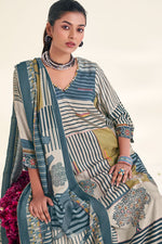 Load image into Gallery viewer, Pure Moga Silk Digital Print Casual Salwar Kameez In Grey Color
