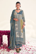 Load image into Gallery viewer, Pure Moga Silk Digital Print Casual Salwar Kameez In Grey Color
