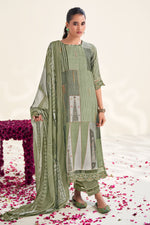 Load image into Gallery viewer, Pure Moga Silk Sea Green Digital Print Casual Salwar Suit
