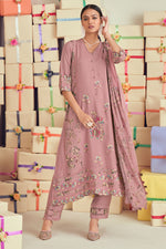 Load image into Gallery viewer, Pure Checks Muslin Silk Digital Printed Patch Work Salwar Kameez In Pink Color
