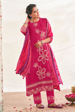 Load image into Gallery viewer, Rani Pure Bemberg Slub Silk Embroidered Designer Straight Cut Long Suit
