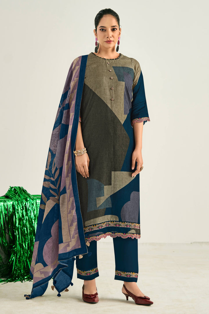 Designer Bemberg Linen Casual Wear Salwar Kameez