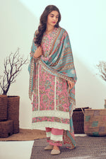 Load image into Gallery viewer, Pink Pure Linen Digital Print With Hand Work Casual Long Salwar Suit
