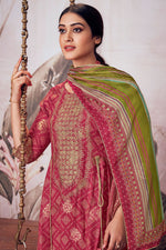 Load image into Gallery viewer, Stunning Pure Muga Silk Pink Bandhani Printed Salwar Suit