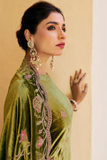 Load image into Gallery viewer, Green Color Embroidered Designer Salwar Suit In Pure Viscose Velvet Fabric