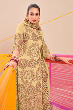 Load image into Gallery viewer, Pure Moga Silk Fancy Cream Embroidery Disigner Long Suit

