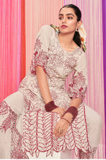 Load image into Gallery viewer, Pure Moga Silk Fancy Embroidery Disigner Beige Long Salwar Suit