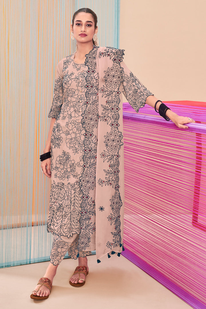 Pure Moga Silk Fancy Embroidery Disigner Long Pink Salwar Kameez