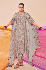 Load image into Gallery viewer, Beige Fancy Pure Moga Silk Embroidery Disigner Long Dress
