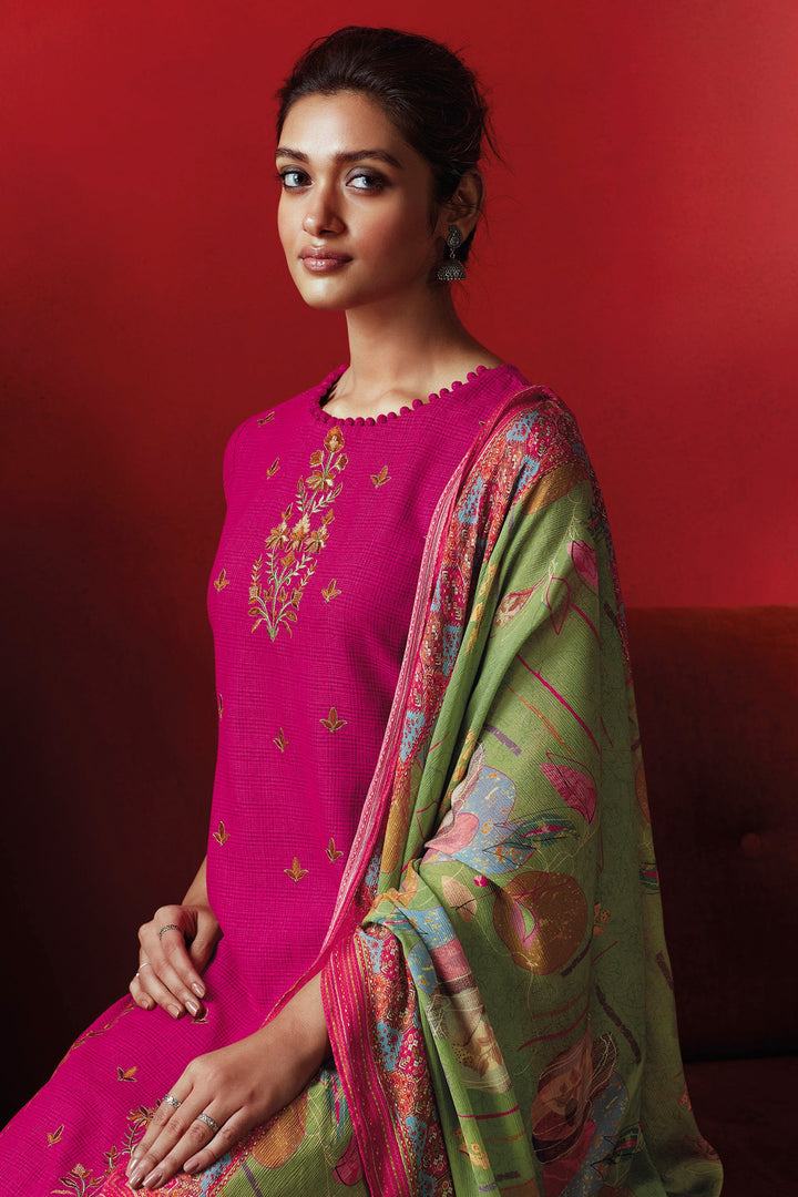 Rani Color Pure Rayon Checks Fancy Embroidery Work Long Straight Cut Salwar Suit