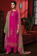 Load image into Gallery viewer, Rani Color Pure Rayon Checks Fancy Embroidery Work Long Straight Cut Salwar Suit
