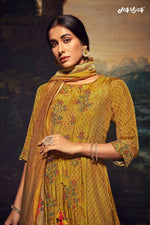 Load image into Gallery viewer, Pure Bemberg Silk Digital Print Salwar Kameez In Mustard Color
