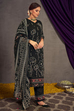 Load image into Gallery viewer, Black Color Pure Organza Khadi Print Casual Long Suit With Hand Work