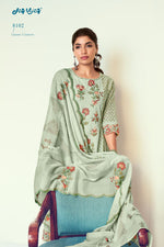 Load image into Gallery viewer, Sea Green Pure Cotton Fabric Ethereal Harmony Designer Straight Cut Salwar Suit