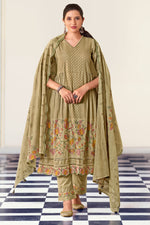 Load image into Gallery viewer, Brown Regal Heritage Designer Straight Cut Salwar Suit With Pure Cotton Block Print
