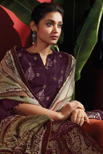 Load image into Gallery viewer, Rich Pure Muga Silk Purple Batik Printed Salwar Suit