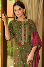 Load image into Gallery viewer, Green Color Pure Pashmina Digital Print Salwar Suit