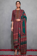 Load image into Gallery viewer, Maroon Color Pure Pashmina Digital Print Salwar Suit