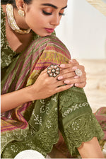 Load image into Gallery viewer, Pure Moga Silk Digital Print Long Straight Cut Salwar Suit In Green Color