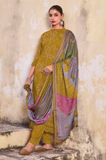 Load image into Gallery viewer, Mustard Color Festive Wear Pure Pashmina Digital Print Salwar Kameez