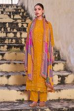 Load image into Gallery viewer, Pure Pashmina Digital Print Yellow Color Salwar Kameez