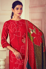 Load image into Gallery viewer, Red Color Pure Pashmina Digital Print Salwar Suit