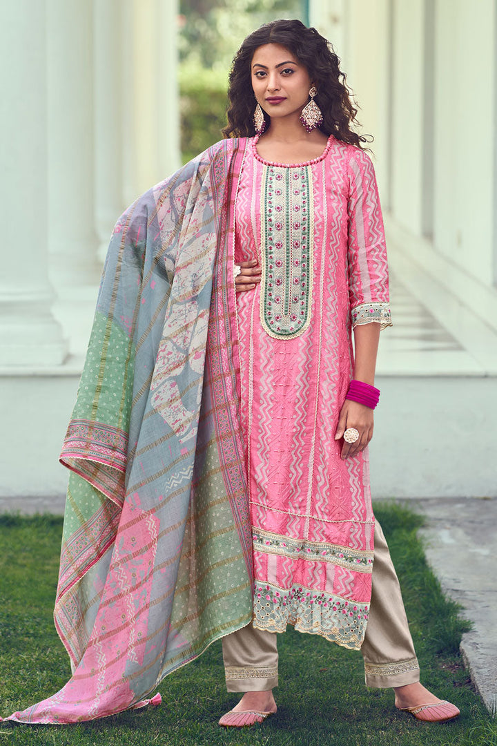 Pink Pure Moga Silk Opulent Melody Embroidered Salwar Suit