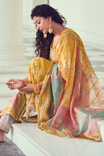 Load image into Gallery viewer, Yellow Artistic Symphony Long Straight Cut Salwar Suit Set
