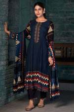 Load image into Gallery viewer, Blue Color Festive Wear Pure Pashmina Digital Print Salwar Suit