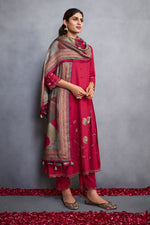 Load image into Gallery viewer, Rani Color Pure Pashmina Checks Embroidered Function Wear Salwar Kameez