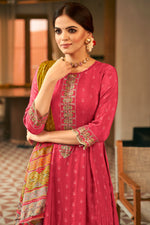 Load image into Gallery viewer, Pink Color Pure Russian Silk Gold Print Party Wear Designer Anarkali Style Salwar Suit