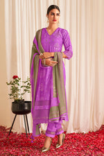 Load image into Gallery viewer, Lavender Color Pure Muslin Silk Digital Print Salwar Suit