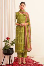 Load image into Gallery viewer, Pure Muslin Silk Digital Print Daily Wear Salwar Suit In Green Color