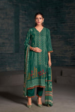 Load image into Gallery viewer, Green Color Pure Pashmina Digital Print Straight Cut Salwar Suit