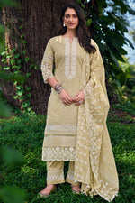 Load image into Gallery viewer, Beige Color Designer Straight Cut Salwar Suit