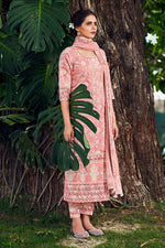 Load image into Gallery viewer, Pure Cotton Khadi Block Print Long Straight Cut Dress In Pink Color